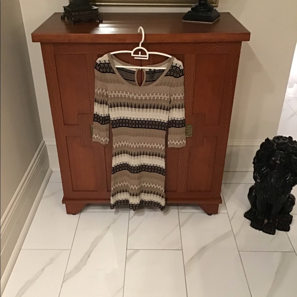 GUESS Dress Gold, Black, Tan, White Sz Small